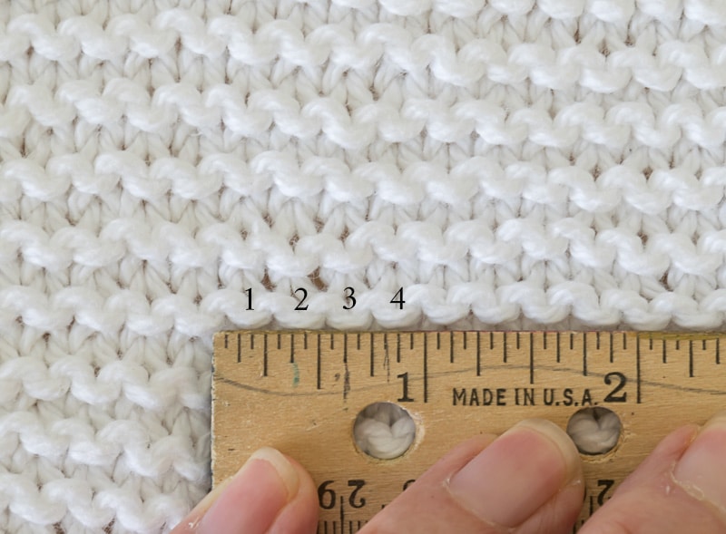 how to count stitches in garter stitch.
