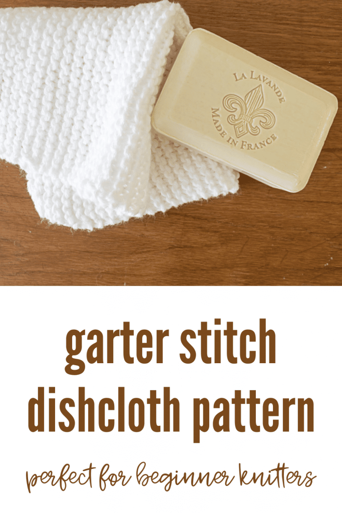 Garter Stitch Dishcloth with bar of soap.