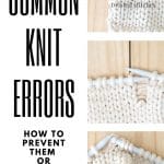 Three images of knit fabric showing common knit errors.