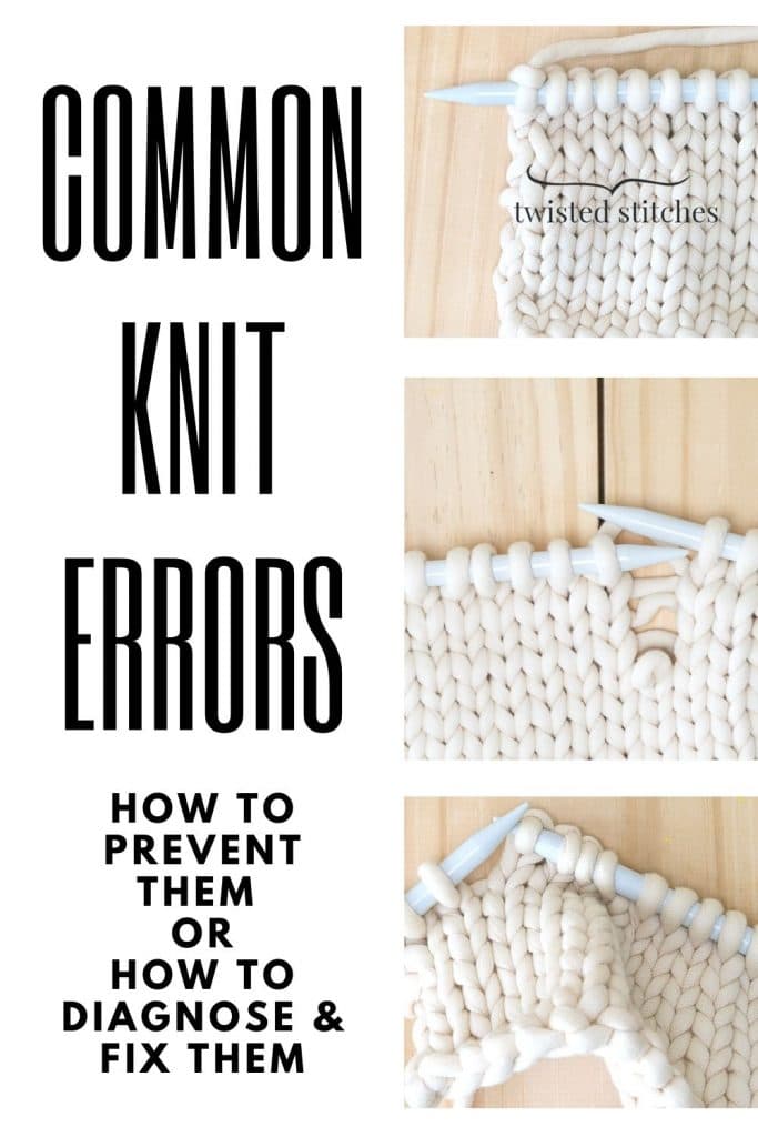 Three images of knit fabric showing common knit errors.