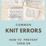 Four images of knit fabric showing common knit errors.