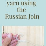 In process of joining yarn while knitting using the Russian Join.