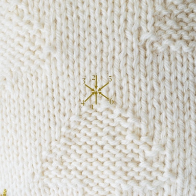 Close up of a gold embroidered star.