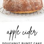 Apple Cider Donut Cake on trivet on counter.