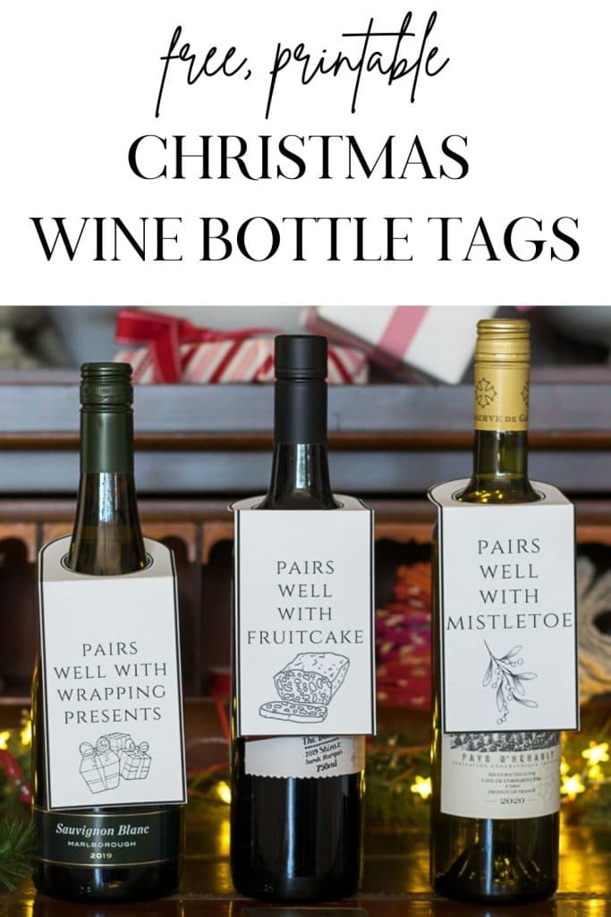 bottles of wine with wine bottle tags