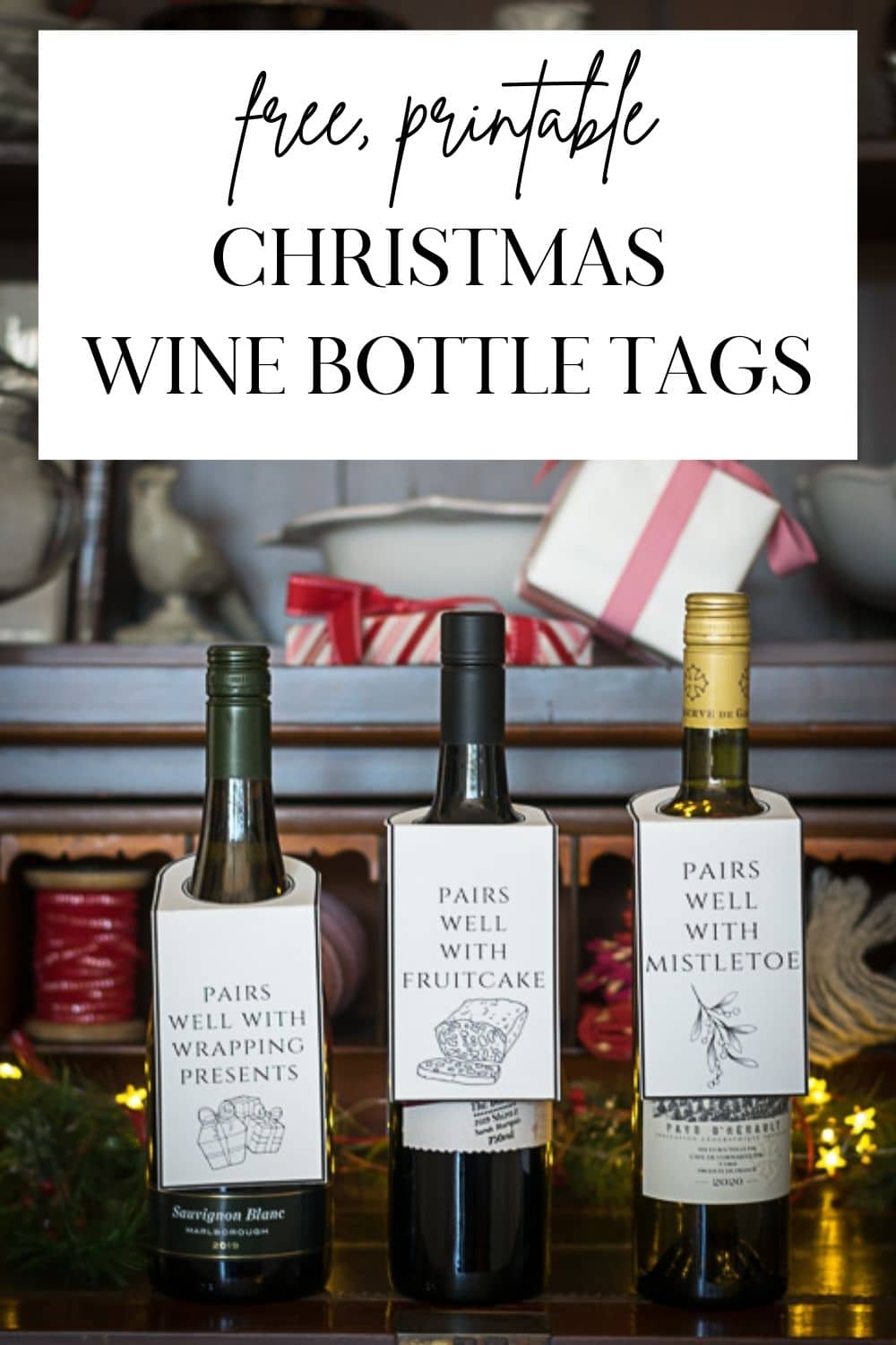 Wine Bottle Tags for Christmas Gifts · Nourish and Nestle