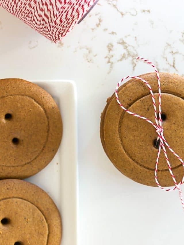 Gingerbread button cookies for Christmas or party