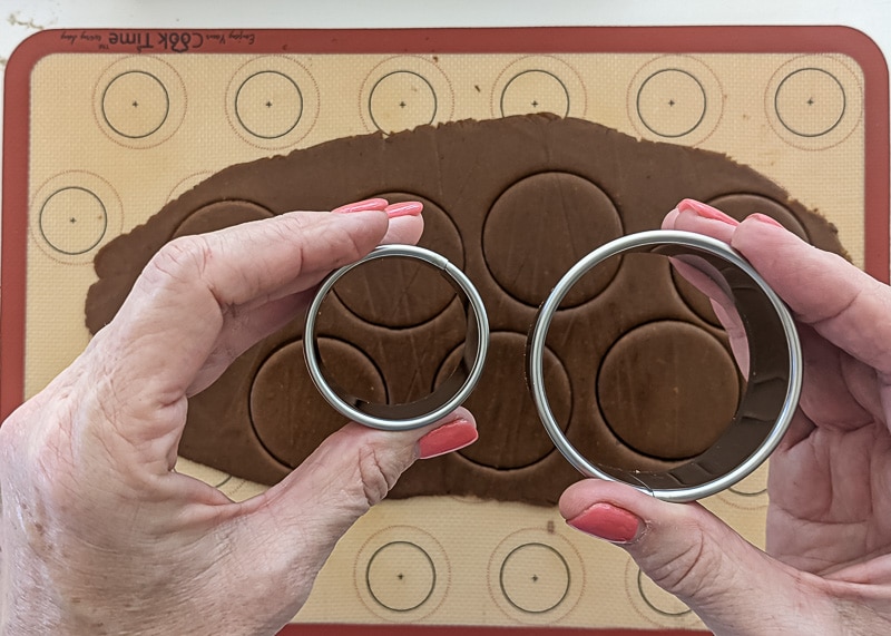 Use two different size round cookie cutters to make these button cookies.