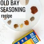 Spices used to make Old Bay Seasoning and Old Bay Seasoning can.