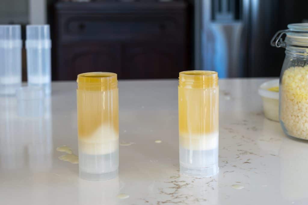 Tubes of heel balm cooling on counter