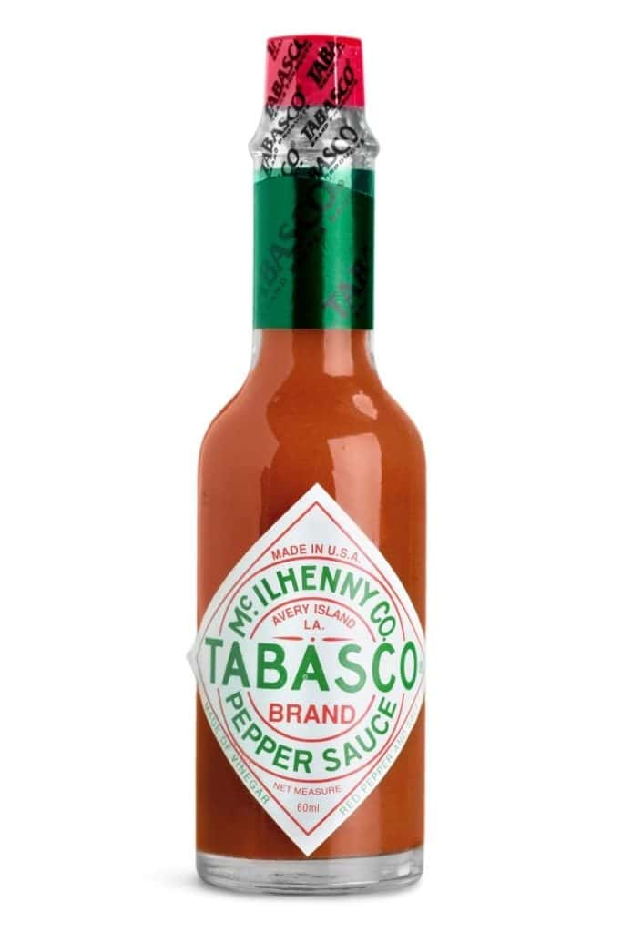 A bottle of tabasco sauce.