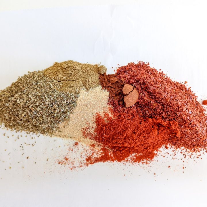 A pile of the spices that make up chili seasoning