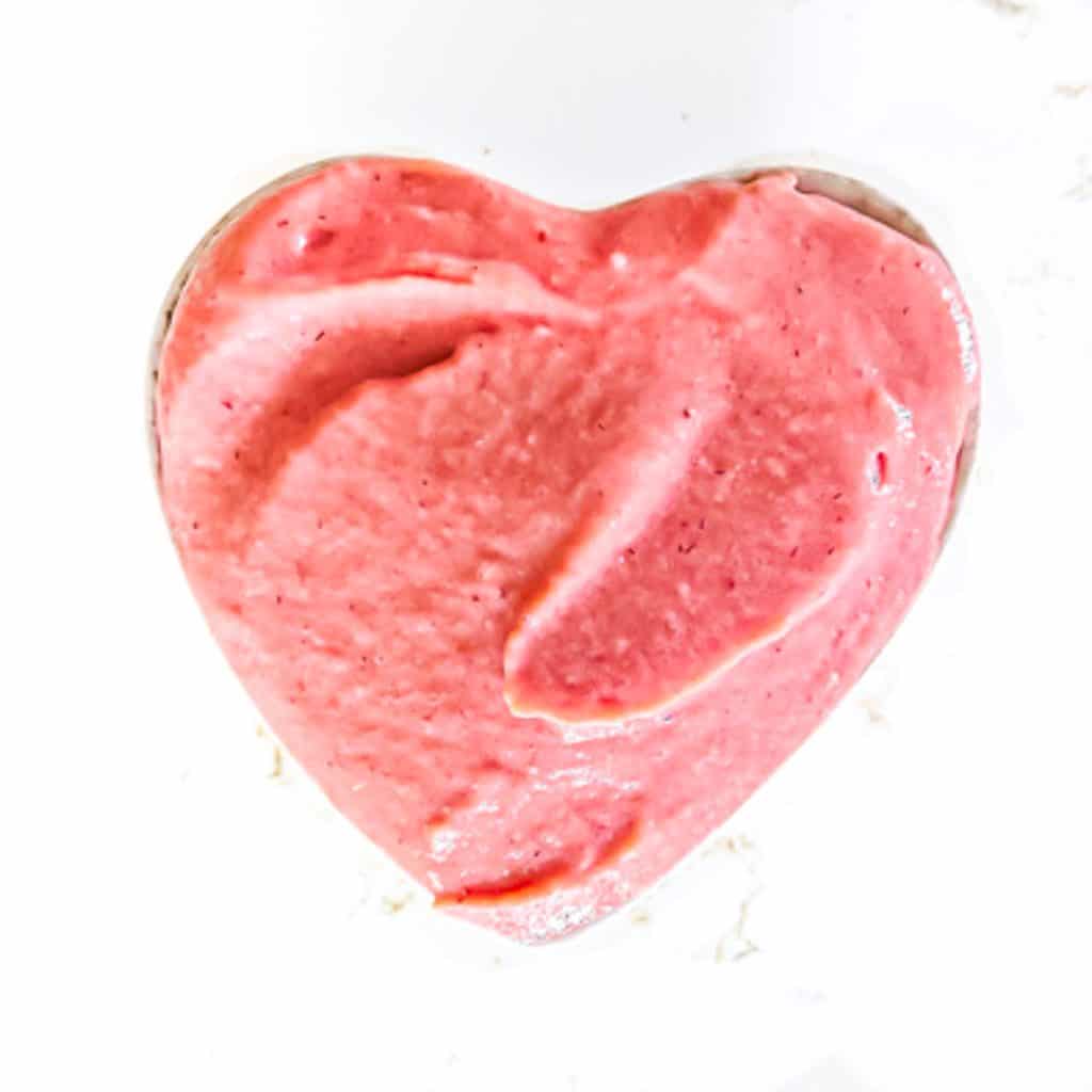 strawberry curd in heart shaped bowl