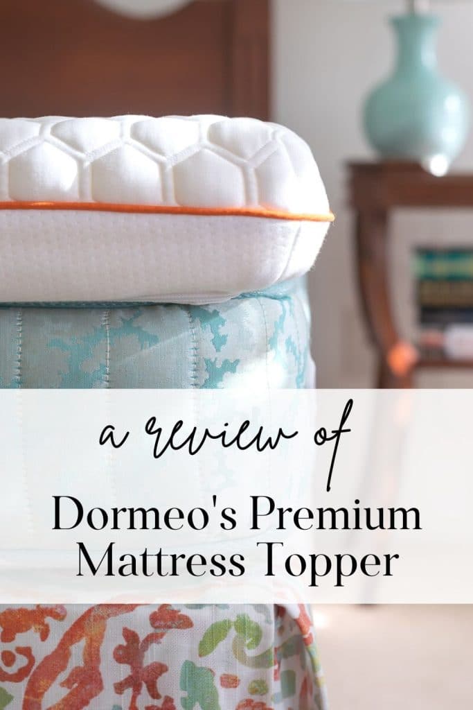 Showing corner of bed with Dormeo's Premium Mattress Topper