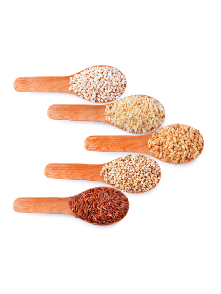 Spoonfuls of rice and grains; several great groceries to buy on a budget.