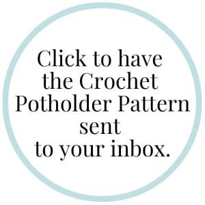button to click to have the crochet potholder pattern sent to your email inbox.