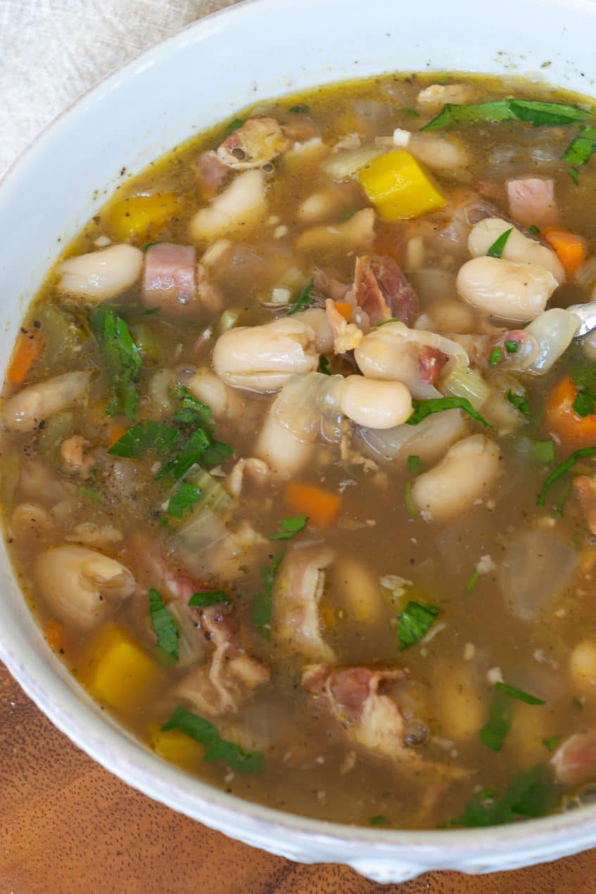 White Bean Soup with Ham and Vegetables · Nourish and Nestle