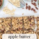 Apple Butter Oatmeal bars with pecans, oats and apple butter.