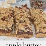 Apple Butter Oatmeal bars with pecans and oats.