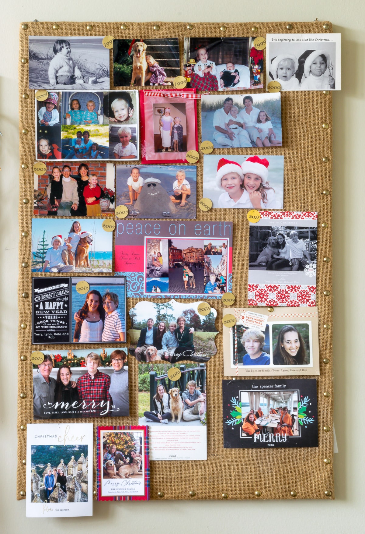 DIY a Nailhead Trim Burlap Bulletin Board · Nourish and Nestle