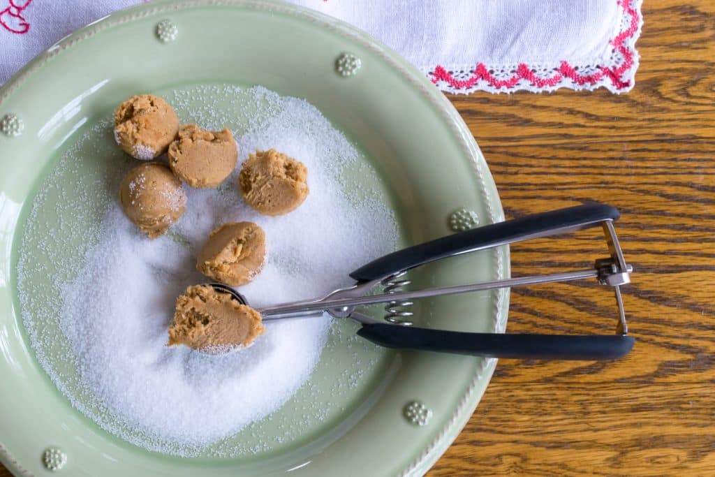 Using a cookie scoop for even drop cookies is one of the baking tips shared in this post.