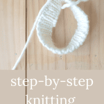 Ribbing knit in the round with white yarn.