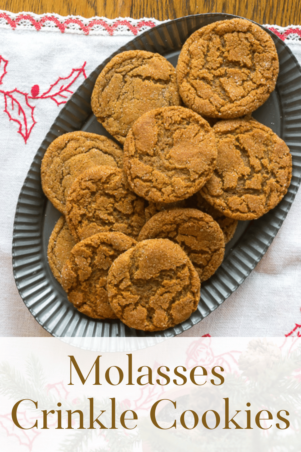 Molasses Crinkle Cookies Recipe · Nourish and Nestle