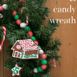Gingerbread and Candy Wreath on Pine Chest.