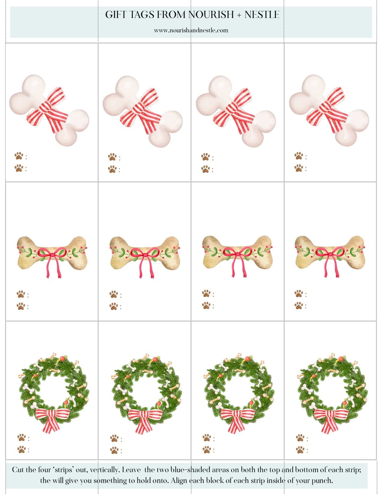 Dog Treat Gift Tags for Christmas · Nourish and Nestle