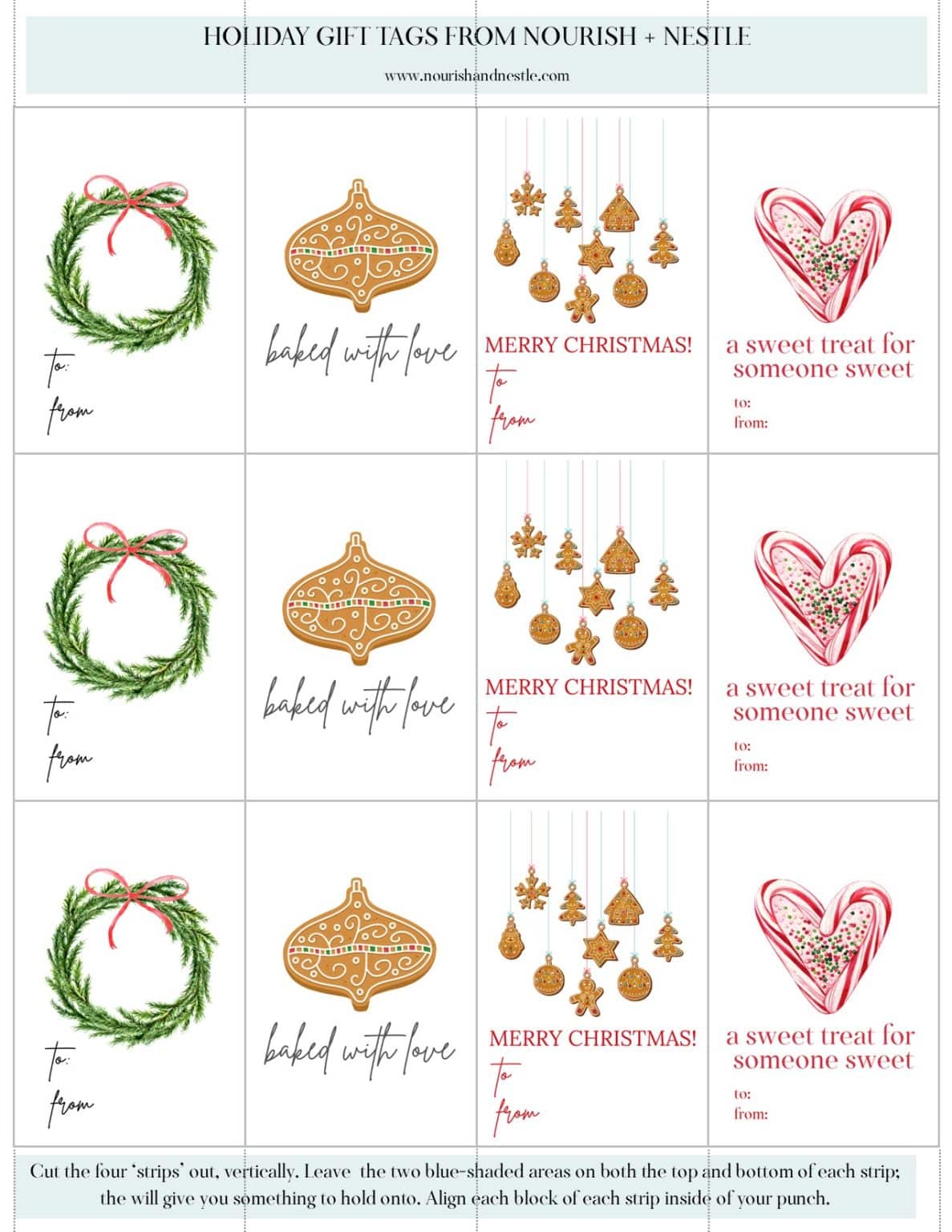 Food Gift Tags for Christmas · Nourish and Nestle