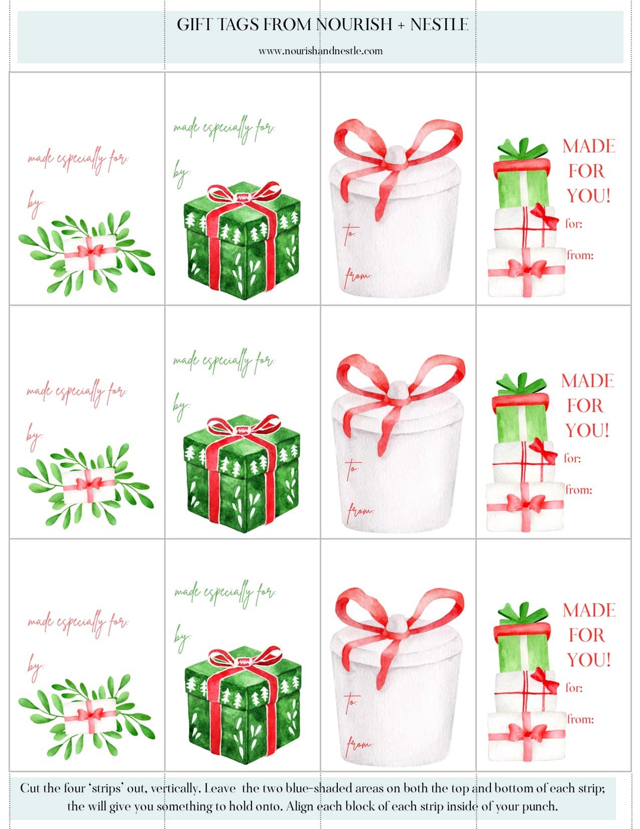 Food Gift Tags for Christmas · Nourish and Nestle