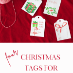 Four Christmas Handmade Gift Tags.