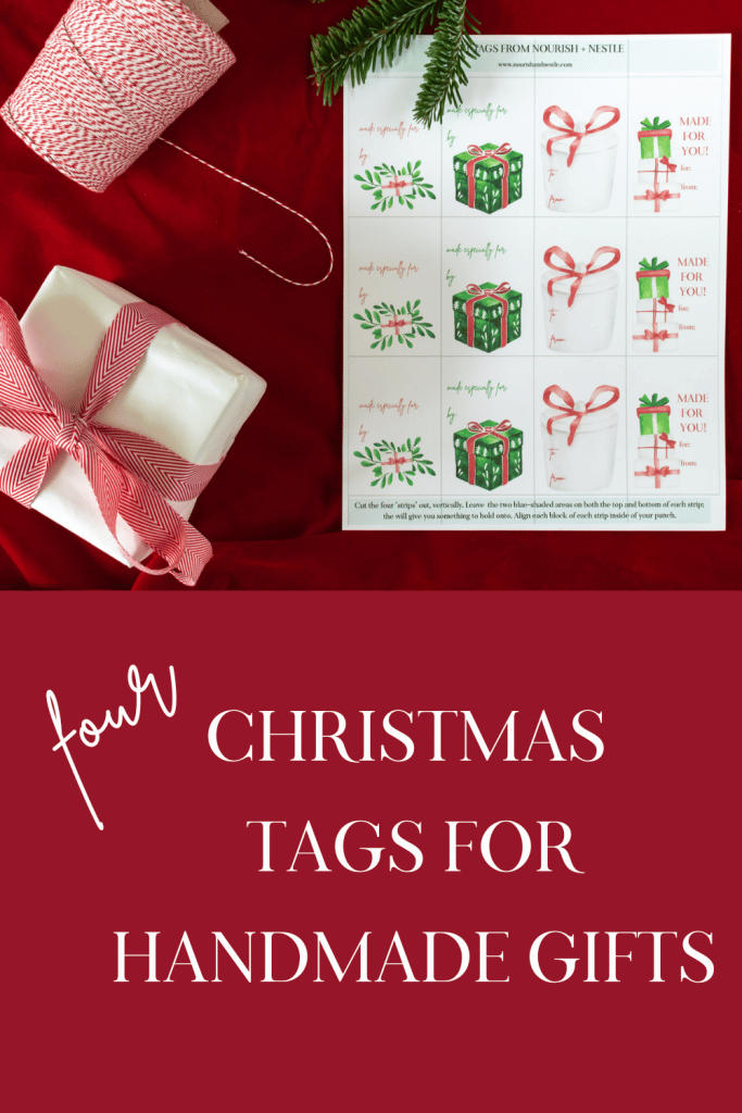 Four Christmas Handmade Gift Tags.