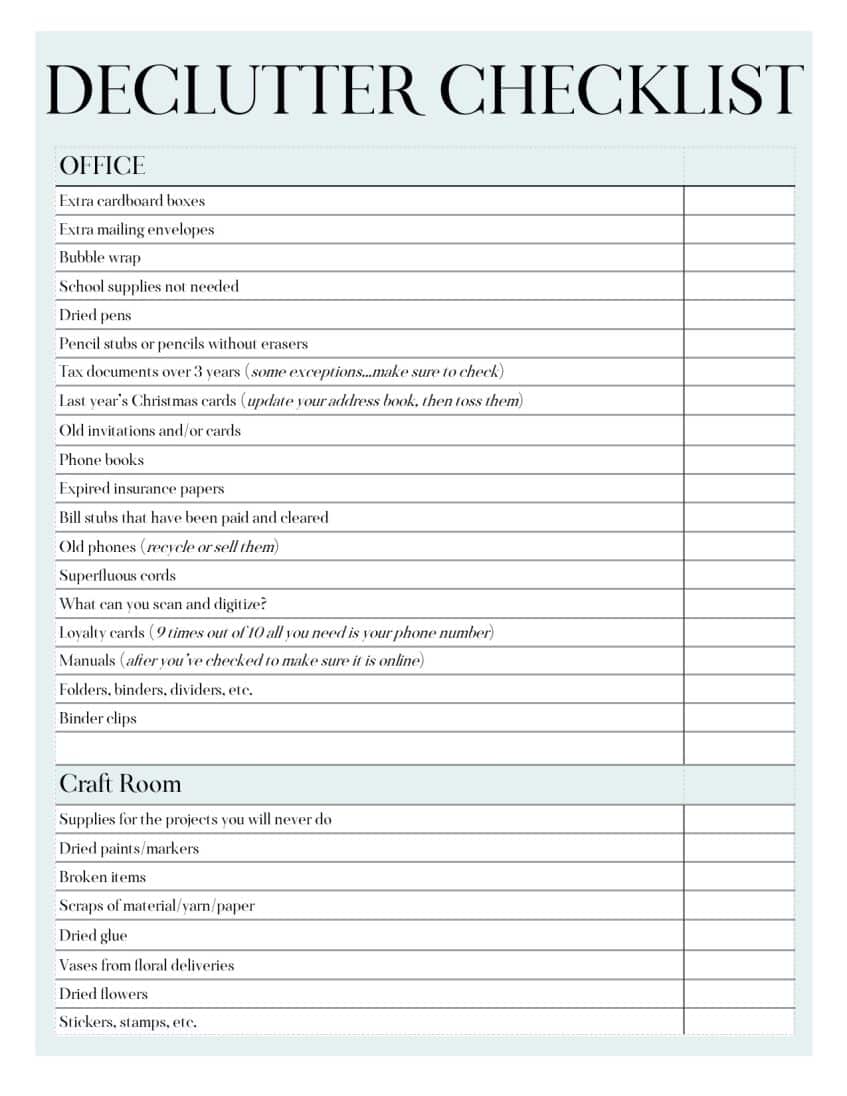 Office Declutter Checklist and Suggestions · Nourish and Nestle