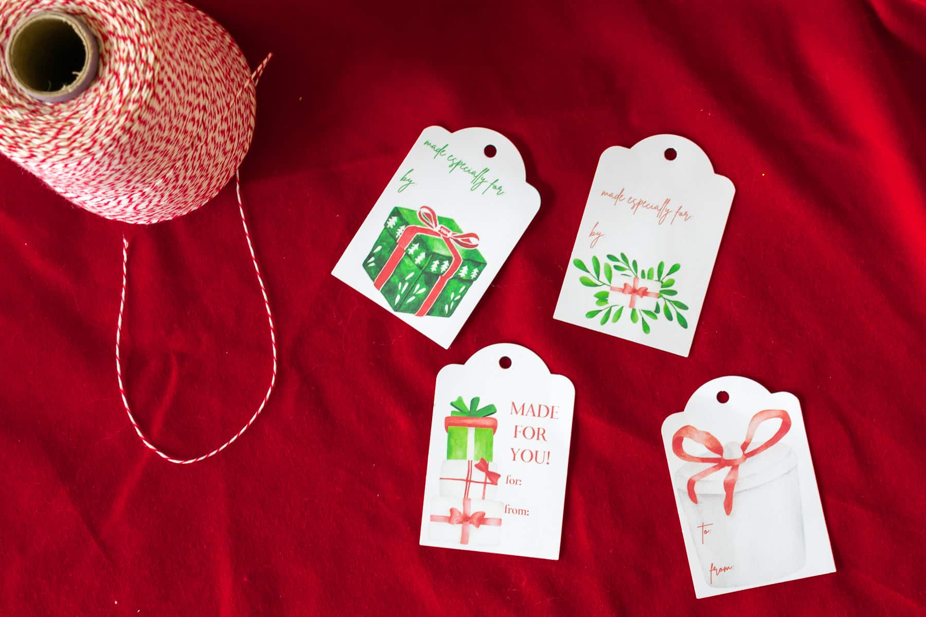 Made with Love Tags, Christmas Gift Tags, Homemade Gift, Baked Gift,  Cookies, Child Gift, Baked, Handmade, Merry Christmas Holiday Gift Tags