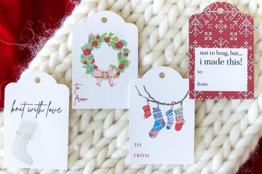 Christmas Knit Gift Tags · Nourish and Nestle