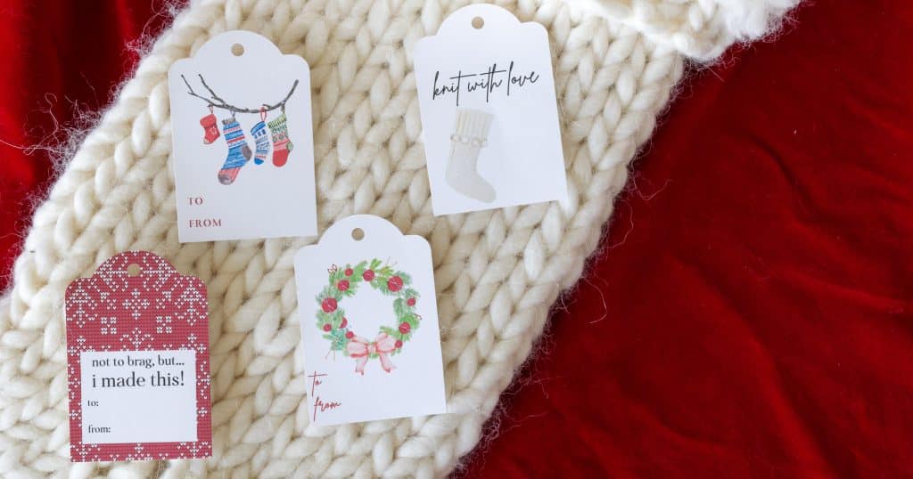 knitted gift tags