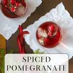 Pomegranate Cocktail with festive ice cubes.
