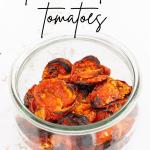 Fire Roasted tomatoes in a clear jar.