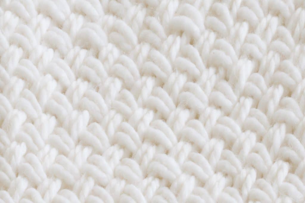 closeup of diagonal basket weave stitch