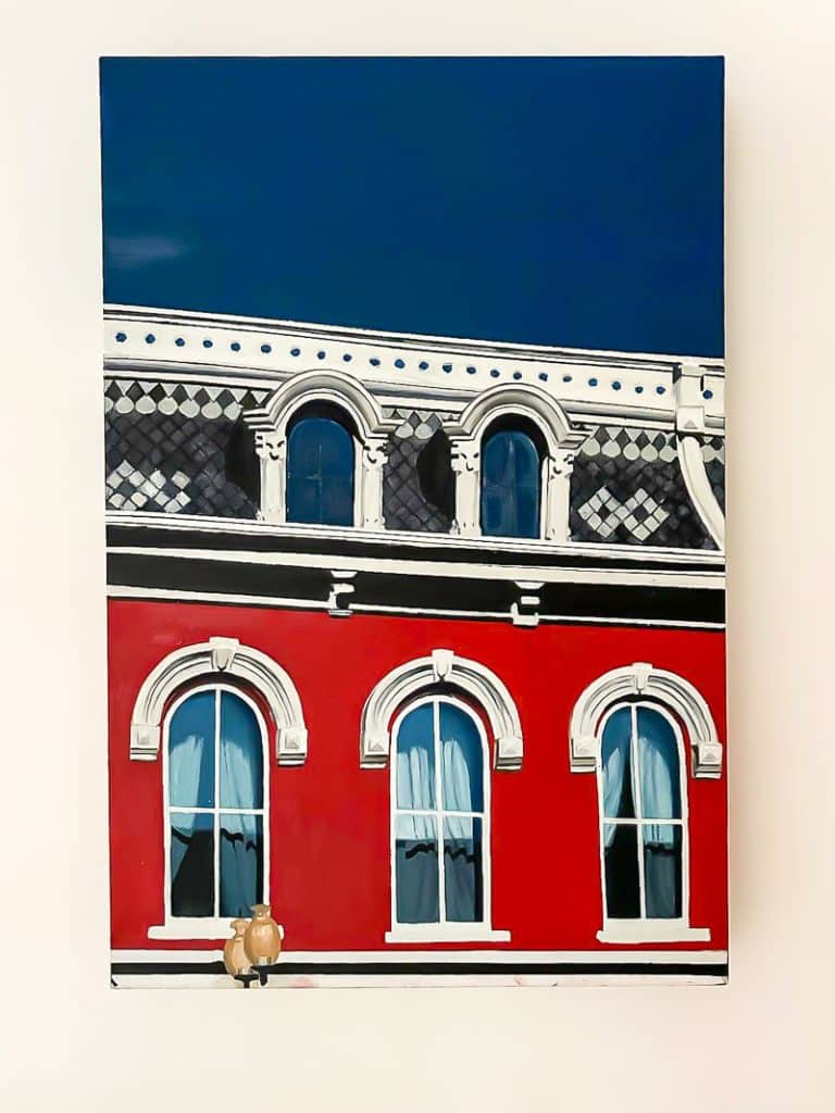 painting of a building