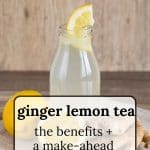 A bottle of chilled ginger lemon tea.