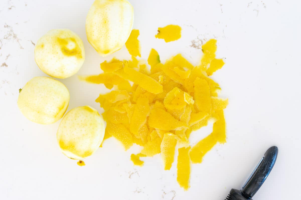 Lemon zest from lemons.
