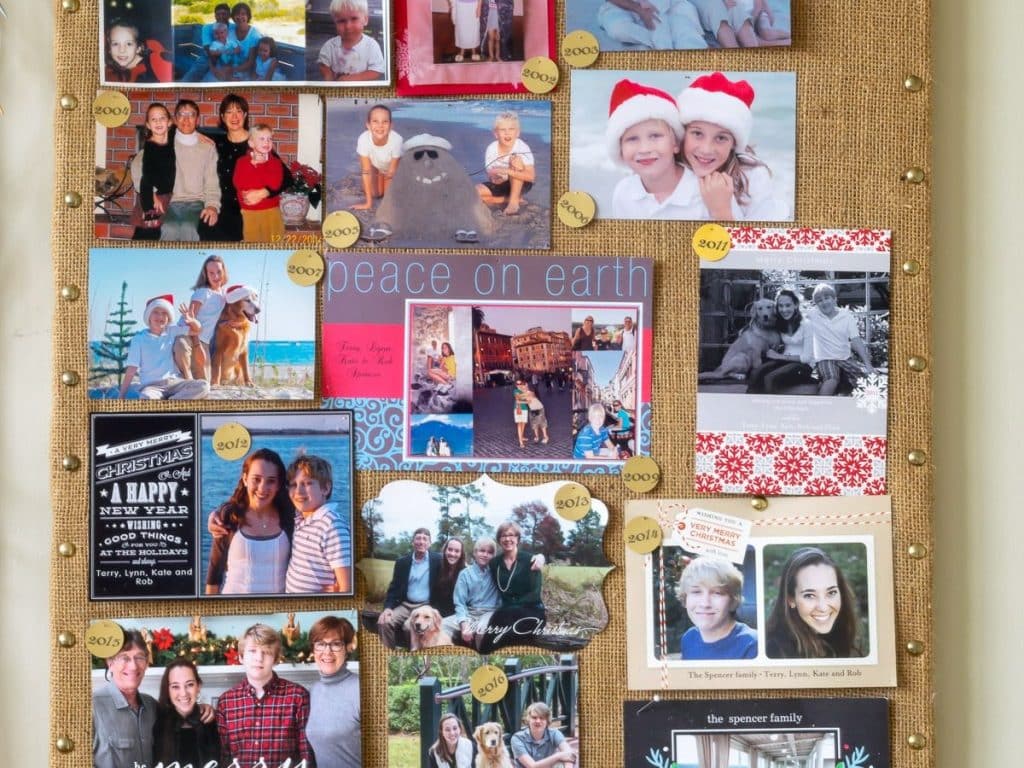 Burlap Bulletin board.
