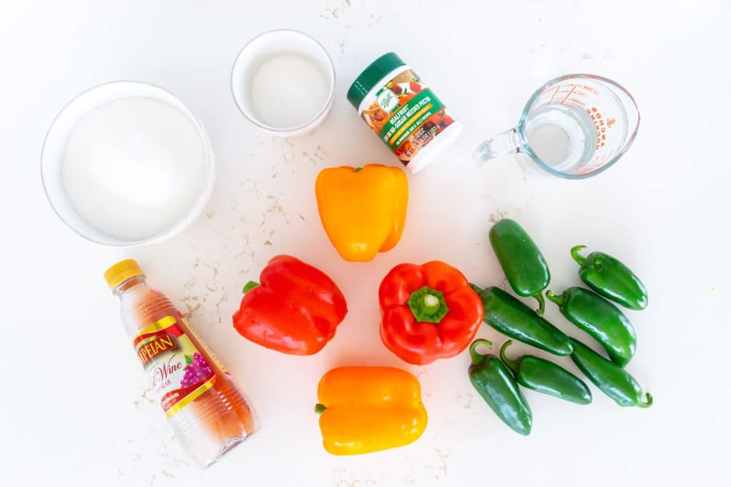 Ingredients of Pepper Jelly.