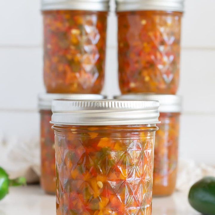 Jars of pepper jelly.