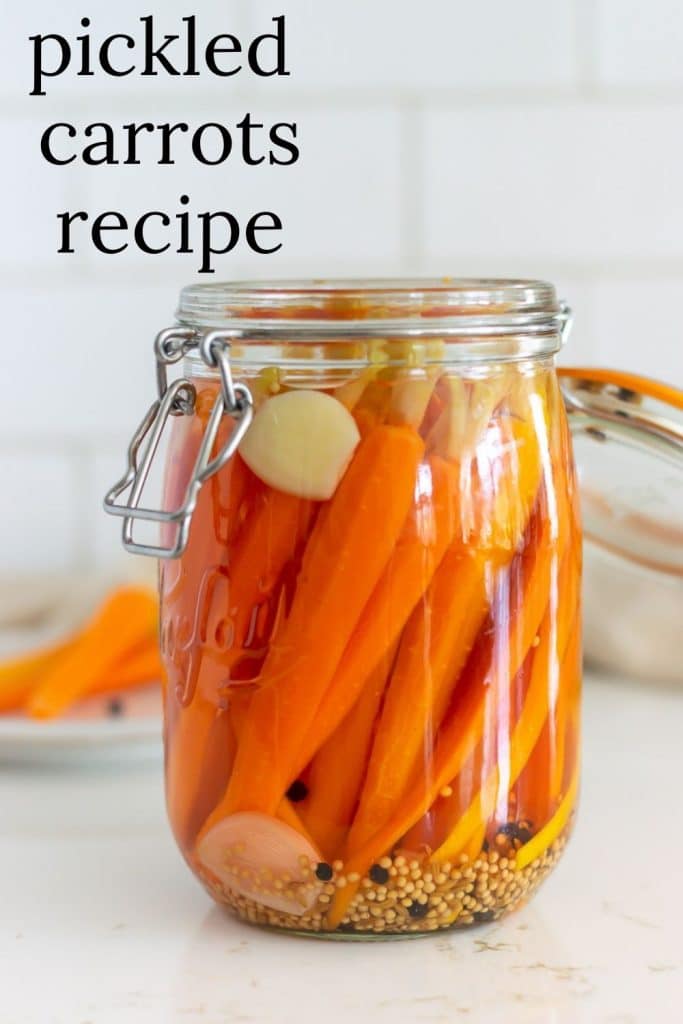 Pickled Carrots in a jar.