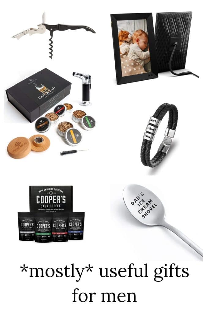 an assortment of useful gifts for men