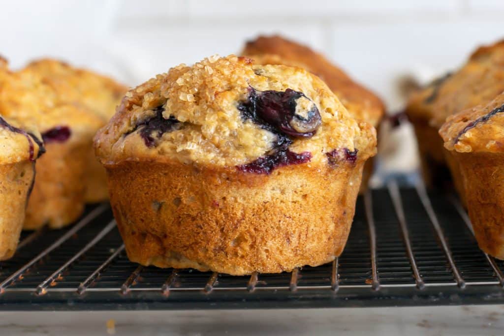 Blueberry Banana Muffin on Cooling rack.