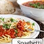 Spaghetti Arrabbiata on a plate.